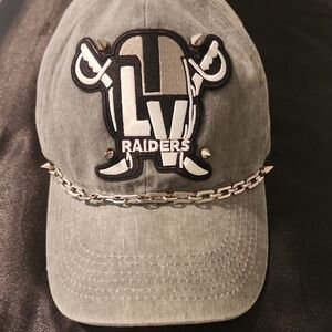 Gray Raiders Hat with Chain Detail